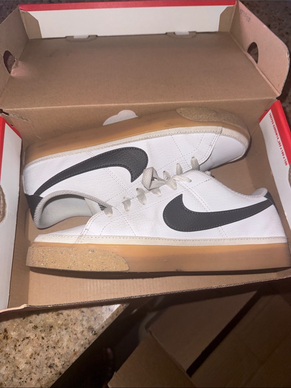 Nike Women White & Black Sneakers with Gum Sole